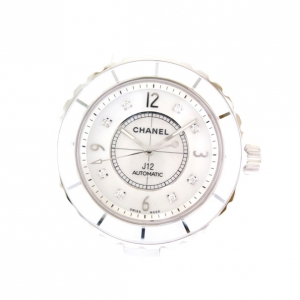 Pre Owned Chanel J12 8P Diamond Shell Ceramic Mens Wristwatch 
