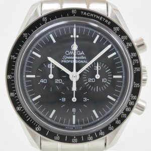 Pre Owned Omega Speedmaster Professional SS Black Mens Wristwatch 