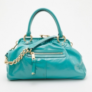 Pre Owned Marc Jacobs Mint Green Patent Stam
