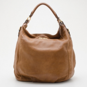 Pre Owned Prada Large Cervo Antik Tan Hobo Bag 