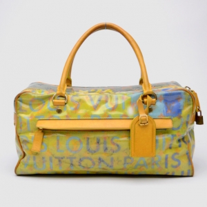 Pre Owned Louis Vuitton Limited Edition Monogram Pulp Weekender PM Satchel Handbag 