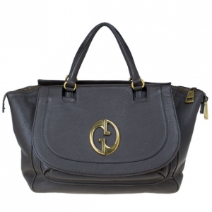 Pre Owned Gucci Brown Leather 1973 Top Handle Bag