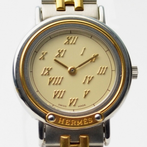 Pre Owned Hermes Two Tone Ladies Wristwatch 