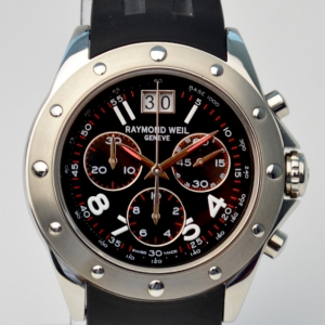 Pre Owned Raymond Weil Tango SS Black Mens Chronograph 