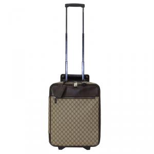 Gucci Beige/Ebony GG Coated Canvas/Leather Travel Suitcase