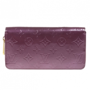 Pre Owned Louis Vuitton Purple Monogram Vernis Zippy Wallet