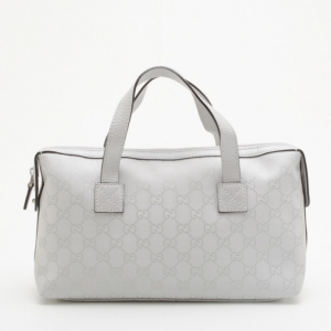 Pre Owned Gucci Silver GG Imprimé Tote