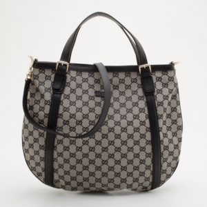 Pre Owned Gucci Grey Abbey D Ring Convertible Tote