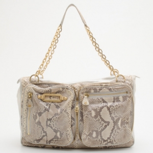 Pre Owned Jimmy Choo Beige Thora Elaphe Tote
