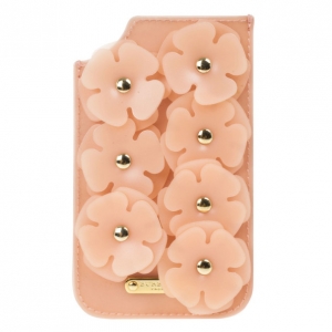 Pre Owned Burberry Prorsum Pink Flower Embellished Silicone iPhone 5/5S Case