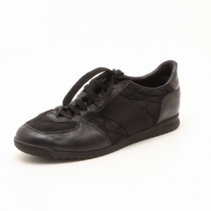 Pre Owned Gucci Black Monogram Trainers Size 38.5