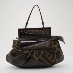 Pre Owned Fendi Tobacco Monogram 'To You' Convertible Clutch