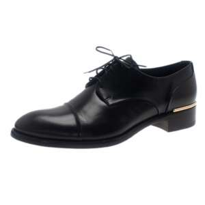 Pre Owned Louis Vuitton Glazed Leather Diplomacy Derby Oxfords Size 37.5