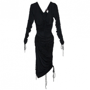 Pre Owned Dolce and Gabbana Black Smocked Dress S
