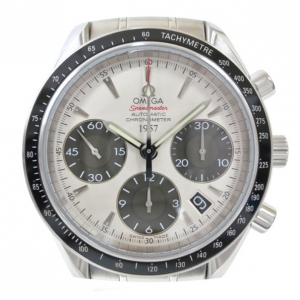 Pre Owned Omega Speedmaster Date SS Silver Mens Wristwatch 