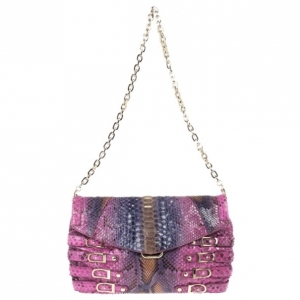 Pre Owned Jimmy Choo Multicolour Snakeskin Brix Convertible Clutch