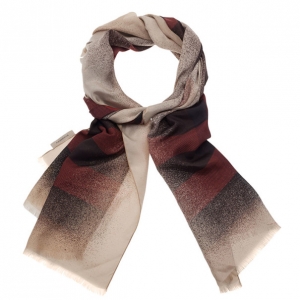 Pre Owned Burberry Beige and Black Novacheck Silk Stole