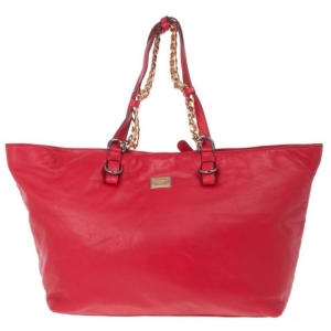 Pre Owned Dolce and Gabbana Red Leather Miss Everyday Tote