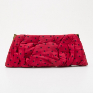 Pre Owned Dolce and Gabbana Red Polka Dots Clutch