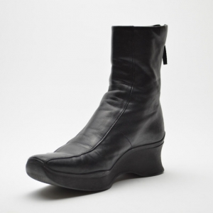 Pre Owned Prada Sport Black Leather Square Toe Ankle Boots Size 37