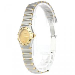 Omega Gold 18K Yellow Gold and Stainless Steel Constellation 795.1203 Women's Wristwatch 22 mm