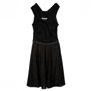 Pre Owned Dior Black Shimmer Cocktail Dress S