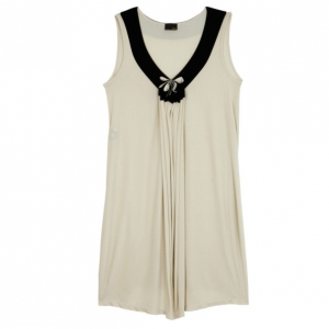 Pre Owned Fendi Gathered Monochrome Dress L