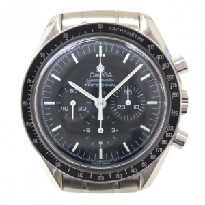 Pre Owned Omega Speedmaster SS Black Professional Mens Wristwatch 