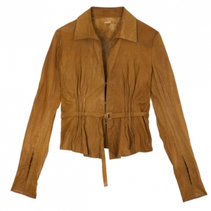 Pre Owned Roberto Cavalli Perforated Back Leather Jacket S