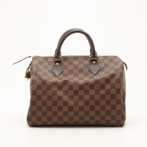 Pre Owned Louis Vuitton Damier Ebene Speedy 30 Satchel  