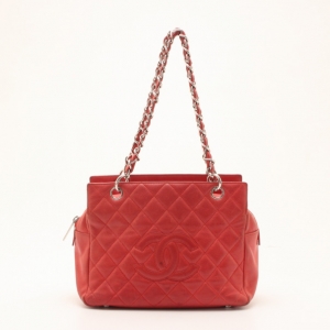 Pre Owned Chanel Red Grand Shopping Tote  