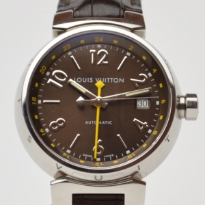 Pre Owned Louis Vuitton Tambour Wristwatch Brown