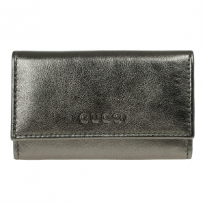 Pre Owned Gucci Metallic Leather Key Case