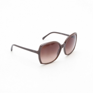 Pre Owned Chanel Brown Oval Plastic Sunglasses 