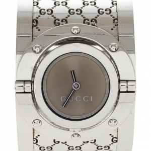Pre Owned Gucci Brown Stainless Steel Twirl Women's Wristwatch 33MM