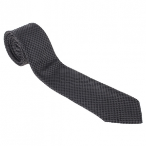 Pre Owned Louis Vuitton Black Silk Petit Damier Tie