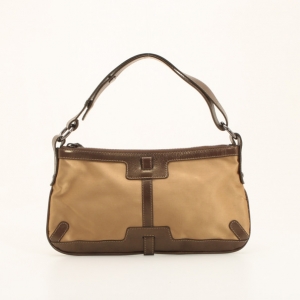 Pre Owned Burberry Gold Satin Shoulder Bag