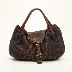 Pre Owned Fendi Zucca Turtle Spy Bag