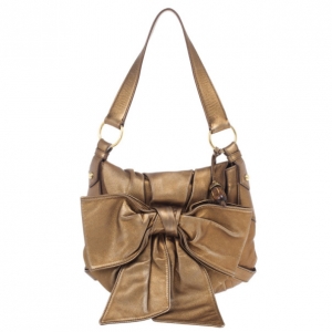 Pre Owned Saint Laurent Paris Metallic Bow Bag
