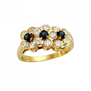 Pre Owned Van Cleef & Arpels 1.23 CTW Sapphire 18K Gold Ring Size 56