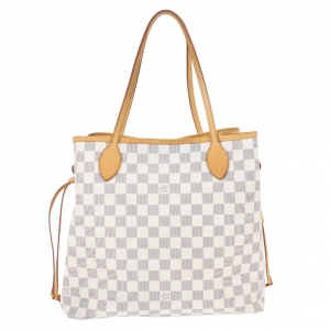 Pre Owned Louis Vuitton Damier Azur Neverfull MM
