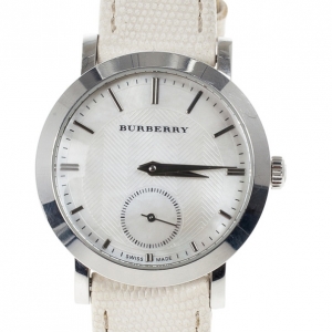Pre Owned Burberry White Stainless Steel BU1733 Women's Wristwatch 30MM