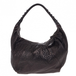 Pre Owned Fendi Brown Leather Spy Hobo Bag