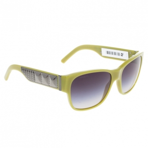 Pre Owned Burberry Lime Green Round Sunglasses