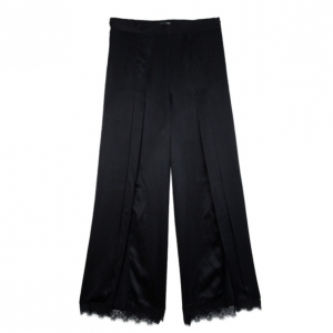 Pre Owned Stella McCartney Black Palazzo Slit Silk Pants S