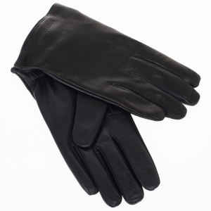 Pre Owned Giorgio Armani Black Leather Gloves