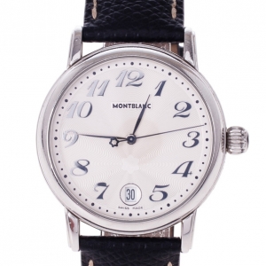 Pre Owned Montblanc White Stainless Steel Star Unisex Watch 36MM