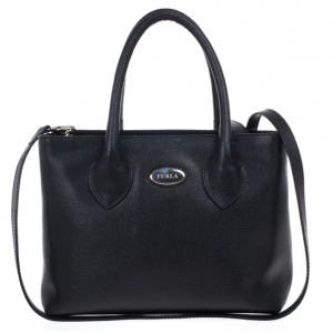 Pre Owned Furla Black Martha Convertible Satchel 