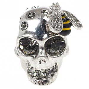 Pre Owned Alexander McQueen Bee Skull Ring Size 51