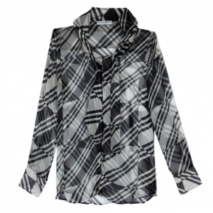 Pre Owned Dolce and Gabbana Monochrome Sheer Tie Top M